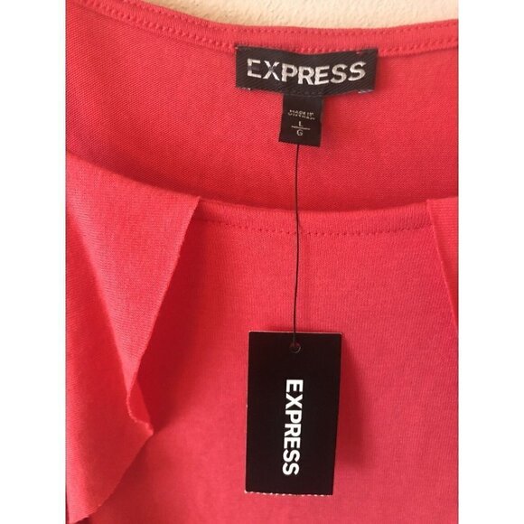 NWT Express Womens Size Small Orange Sleeveless Top Ruffles - Picture 3 of 5